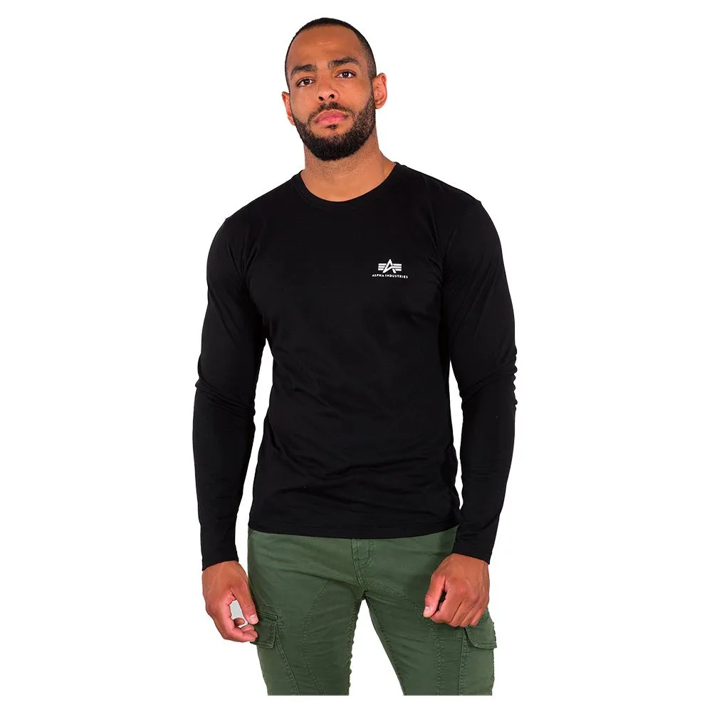 

Лонгслив Alpha Industries Basic Small Logo, черный