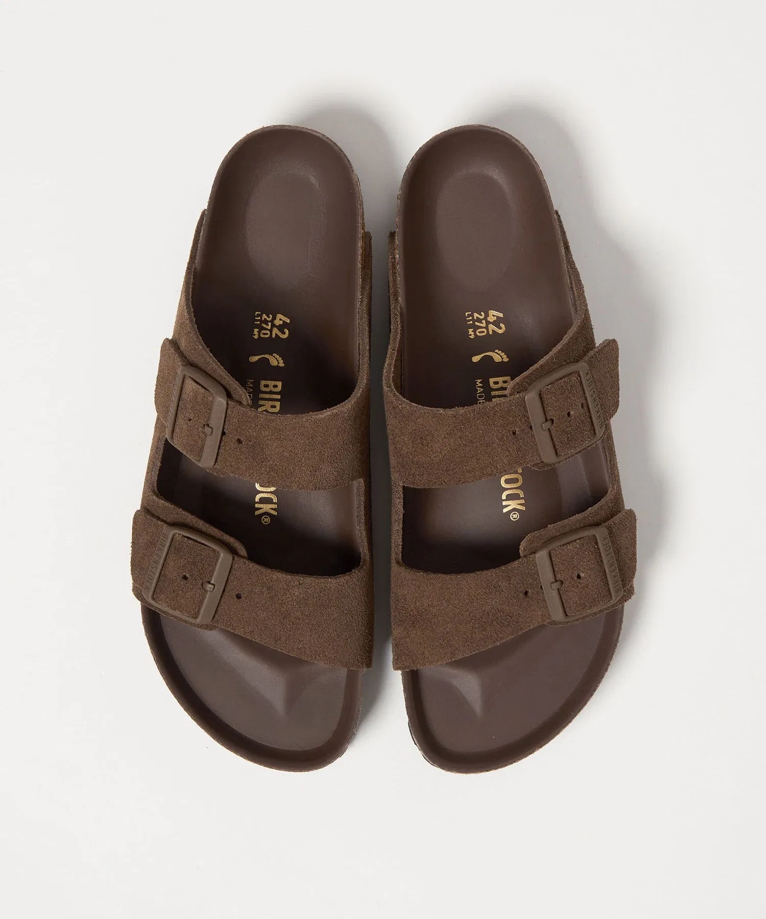 Мужские сандалии Birkenstock Arizona из замши тёмно-коричневого цвета