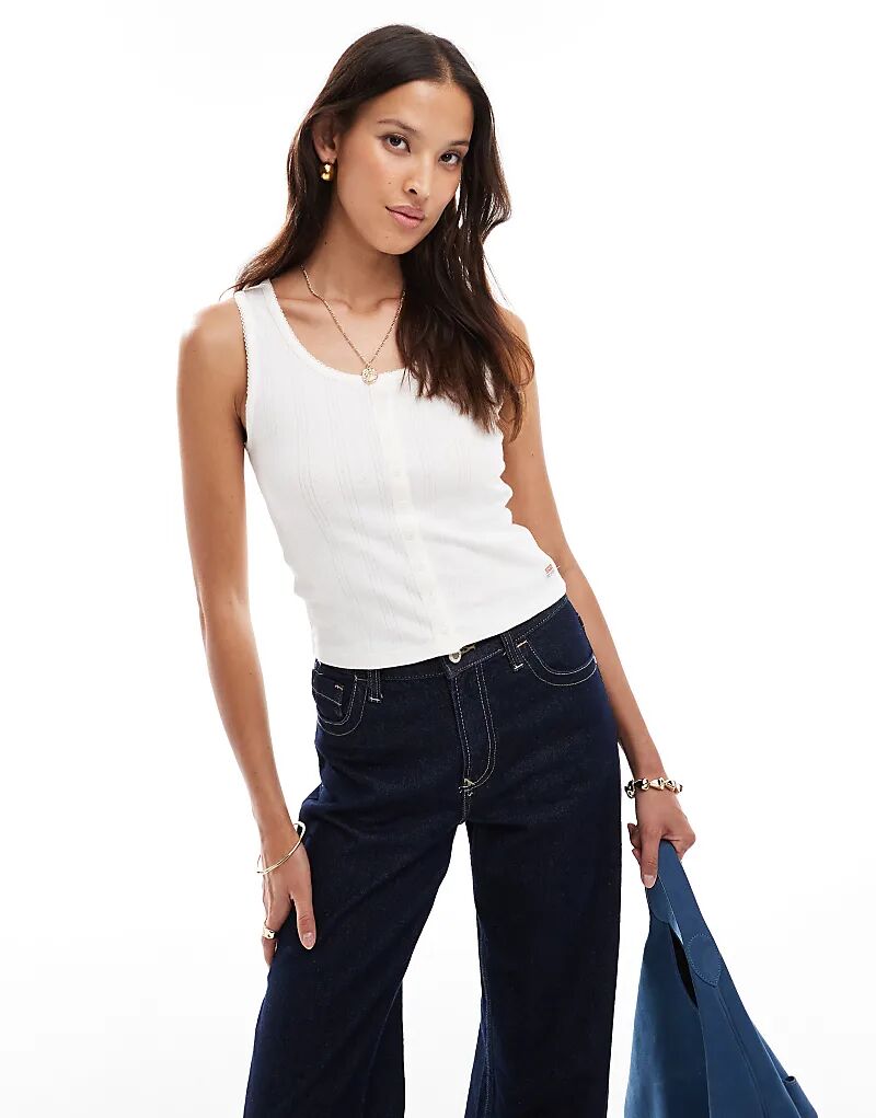 

Майка Levi's Pointelle с пуговицами спереди цвета экрю