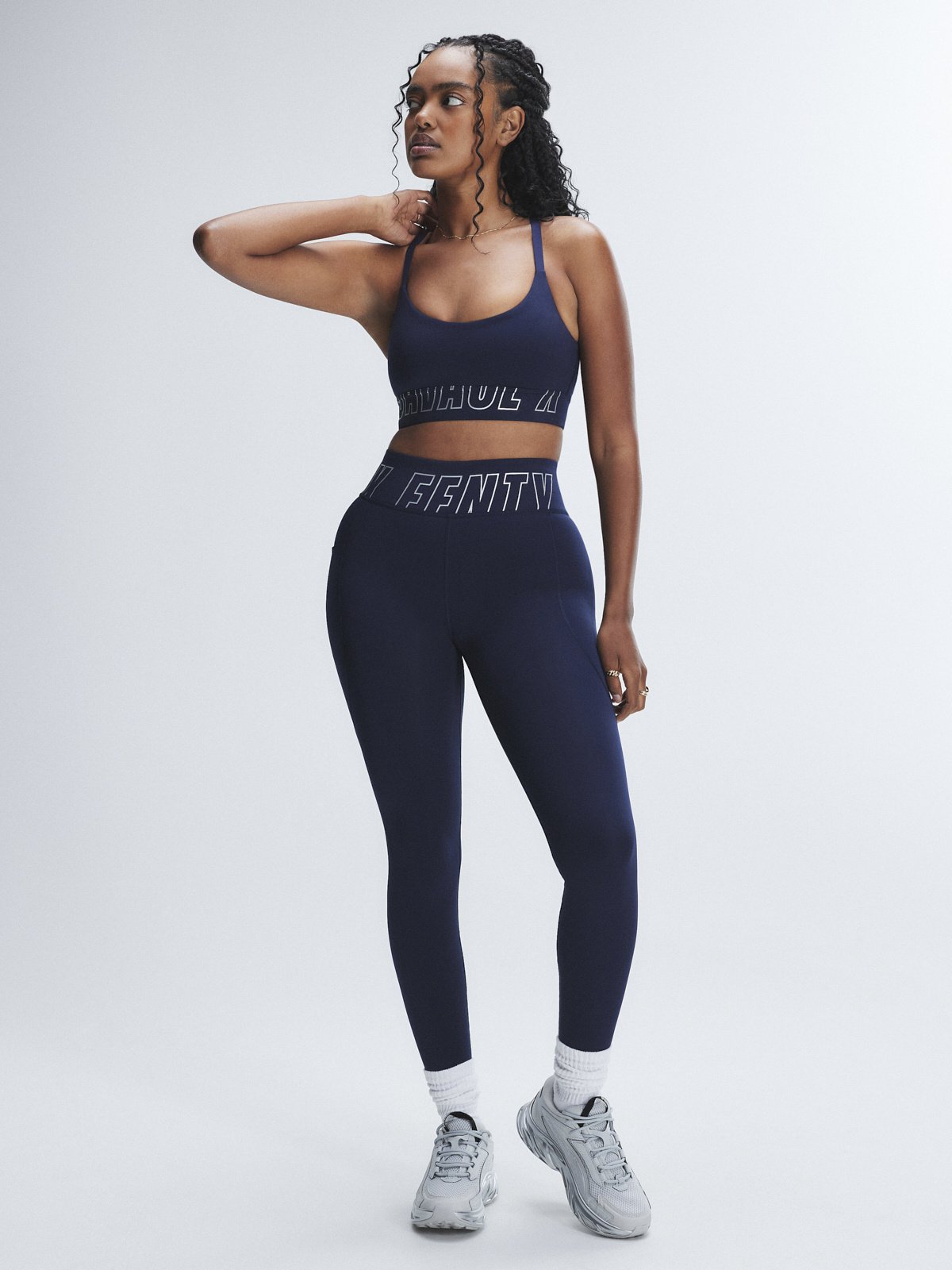 

Леггинсы Savage X Fenty Band-It High-Waist Logo, цвет Blue As It Gets/Reflective