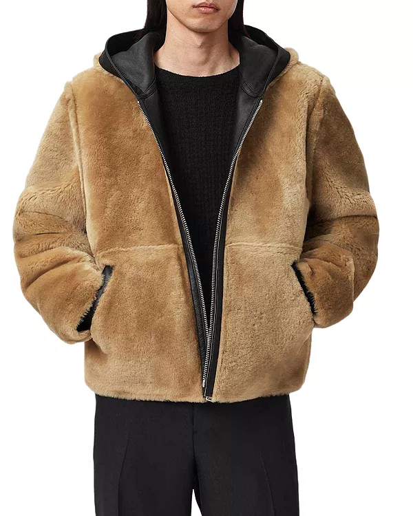 Двусторонняя куртка-бомбер Mostyn из овчины Allsaints, мультиколор — фото 4