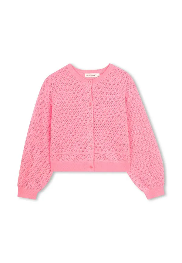 Ажурный кардиган с узором «гебрейд» Billieblush, Rose Fluo