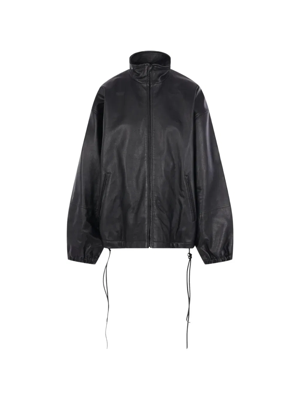 Кожаная куртка со шнуровкой Balenciaga, черный