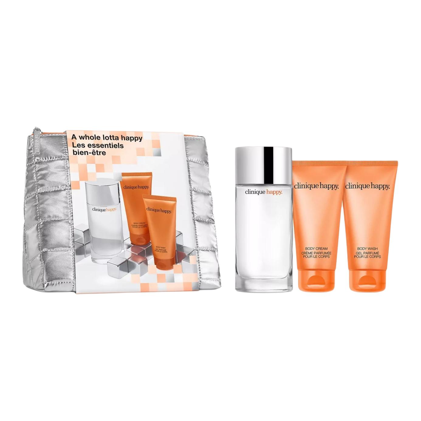 

CLINIQUE QIANBI 2024 рождественский лимитированный набор духов Happiness Perfume Sets Parfum Grapefruit Rose 75мл+75мл+100мл+косметичка цитрусовые ноты