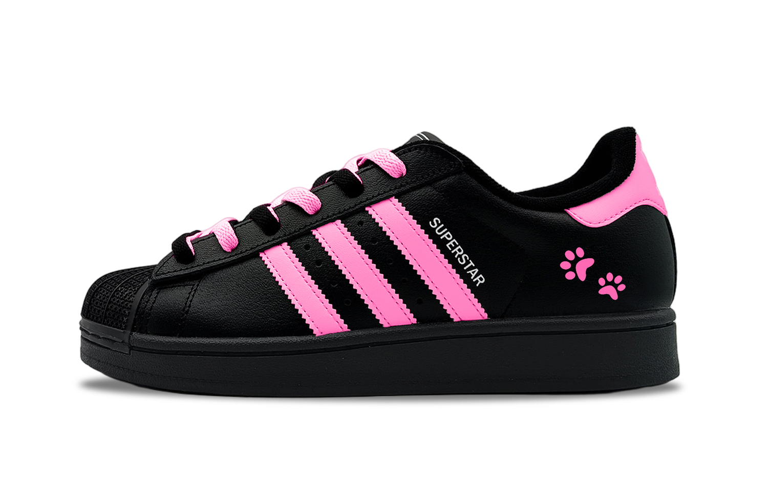 

Superstar 2 Cat And Dog Love Slip Resistant Abrasion Resistant низкие кроссовки для скейтбординга Unisex Adidas Originals, розовый черный