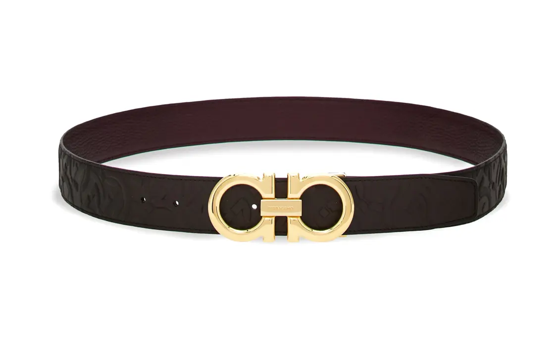 

Ferragamo Ремень из телячьей кожи реверсивный, Dark Brown