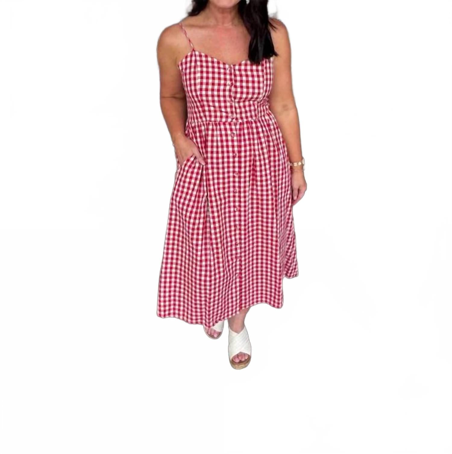 

Красное миди-платье в горошек с завязками на плечах JADE BY JANE