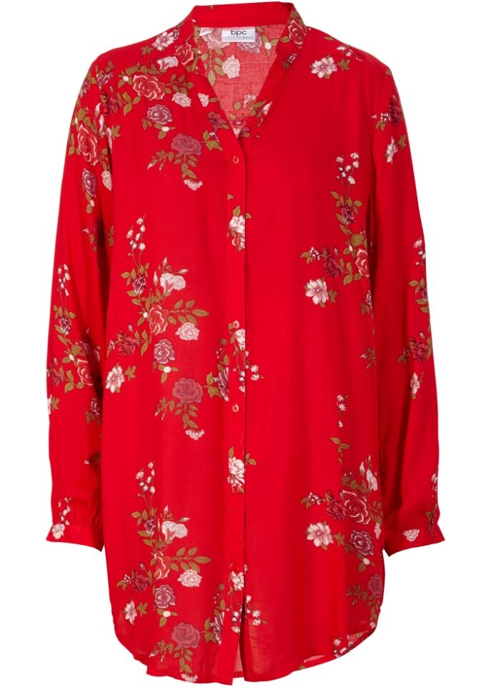 

Длинная блузка длинные рукава широкий крой Bpc Bonprix Collection, красный