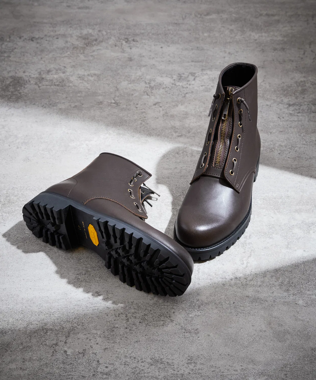 Ботинки 3way Fire Man Boots PADRONE на молнии, водонепроницаемые, кожаные, темно-коричневые