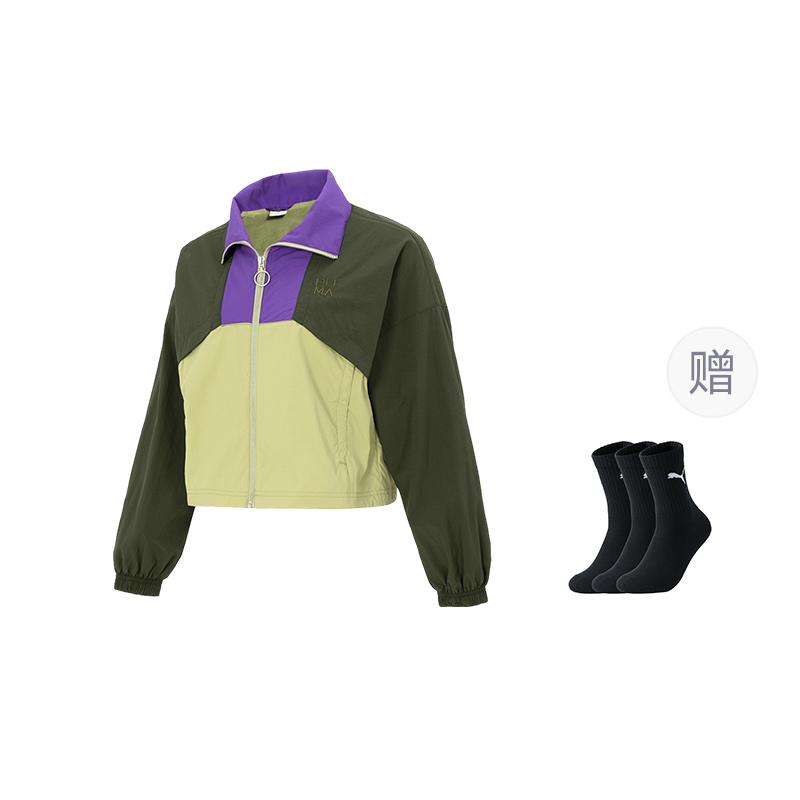 

Куртки женские с отворотом, средней высоты, другие Puma, зеленый (comes with 3 pack puma socks)