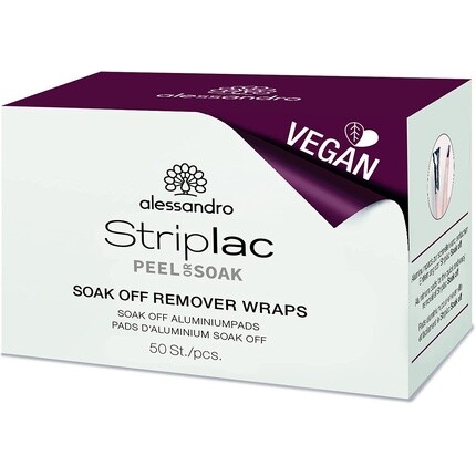 

Обертывания для снятия лака Striplac Soak Off для ногтей со светодиодной подсветкой — упаковка из 50 шт., Alessandro
