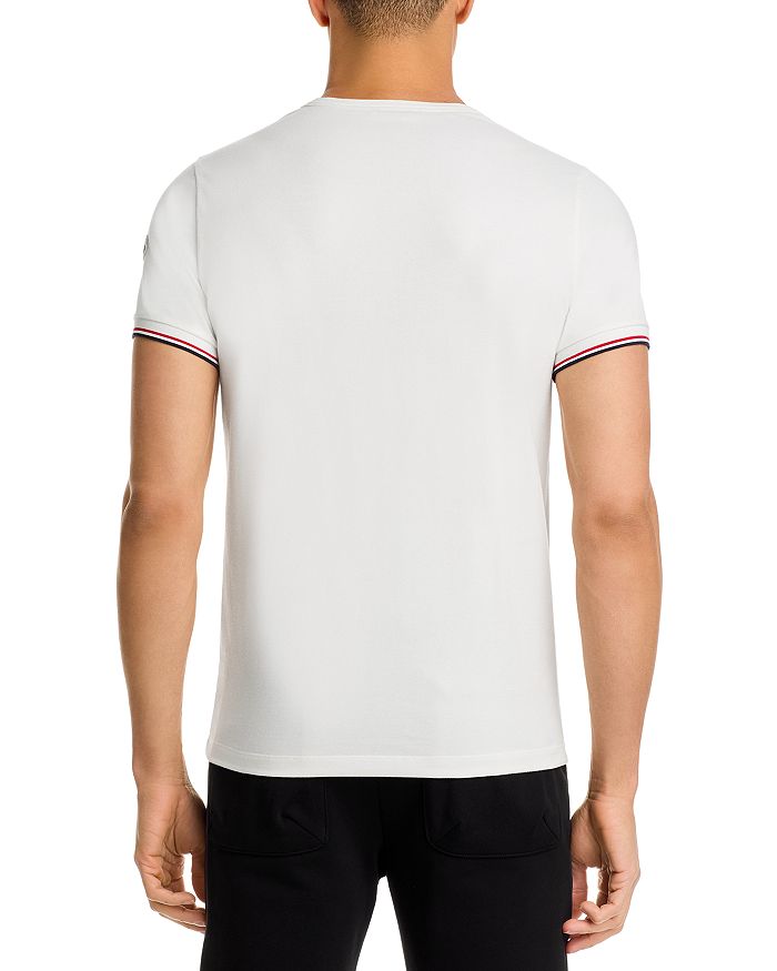 Футболка с коротким рукавом Slim Fit Moncler, слоновая кость/кремовый — фото 3