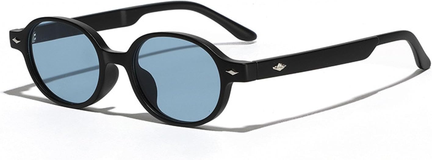 

Солнцезащитные очки с защитой от УФ-излучения UV400 | Маленькая оправа, овальная форма | Для женщин и мужчин, для занятий спортом на открытом воздухе и вождения DSVIGF, Black Blue