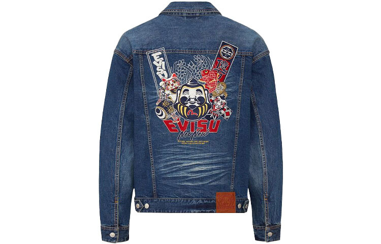 

Джинсовая куртка мужская джинсовая синяя Evisu, синий