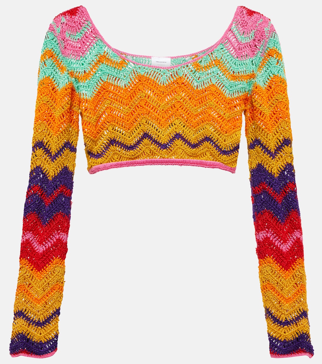 

Укороченный топ с шевронным узором крючком Anna Kosturova, Multi Chevron