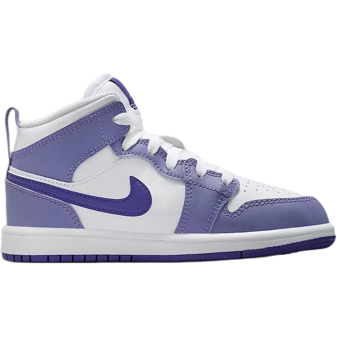Jordan Air 1 Abrasion Resistant Mid top детские баскетбольные кроссовки Purple White Kids' — фото 3