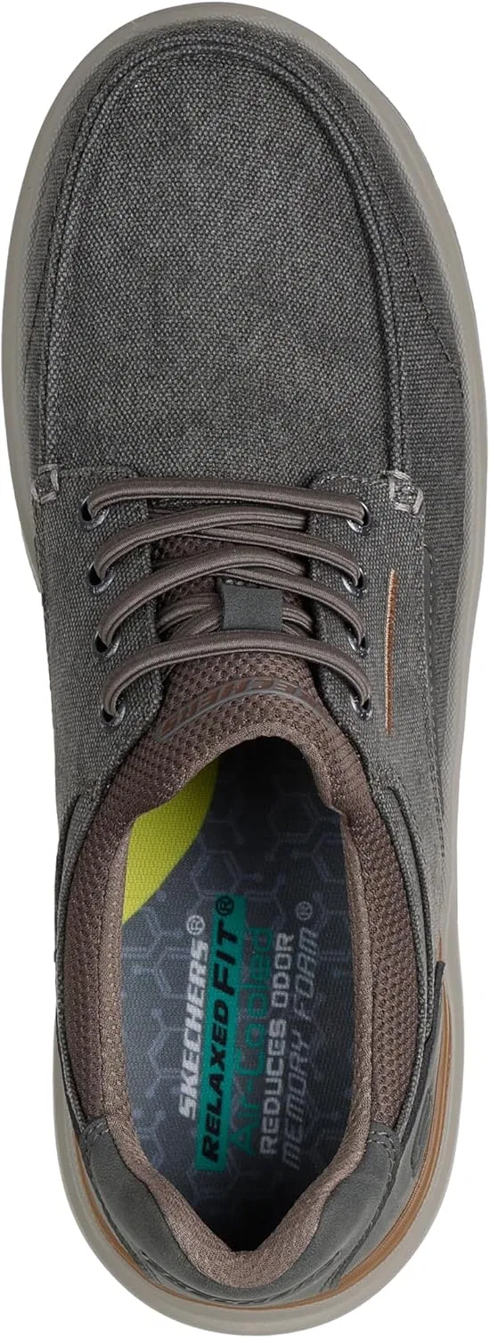 Мужские слипоны Skechers USA Altman - Finch Moc Toe Canvas Bungee Lace, Dktp — фото 3