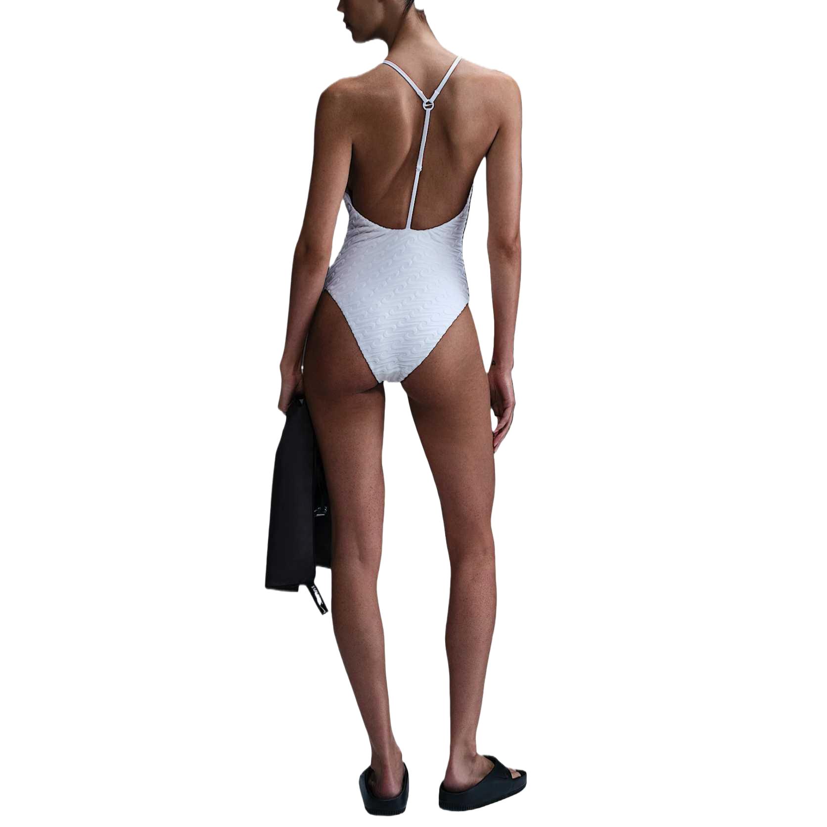Nike Купальник Swoosh Swim Link цельный женский белый — фото 4