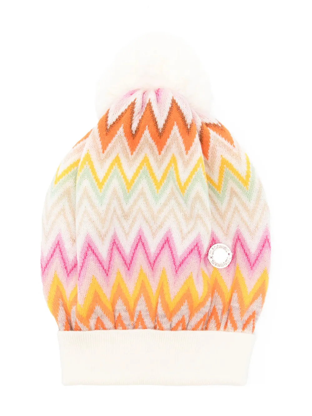

Шапка бини с узором зигзаг Missoni Kids, белый