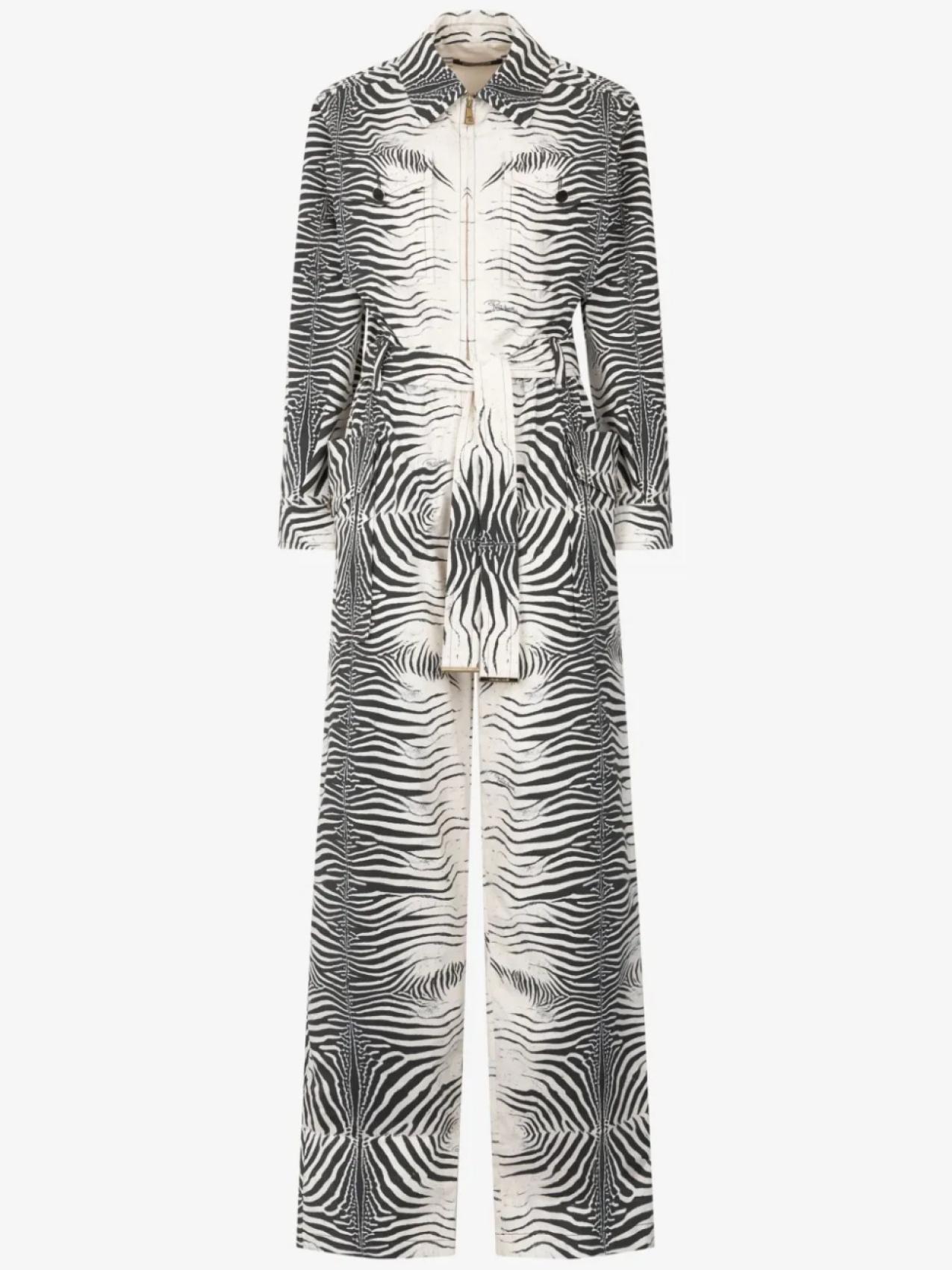 

Комбинезон Roberto Cavalli с зебровым принтом, белый
