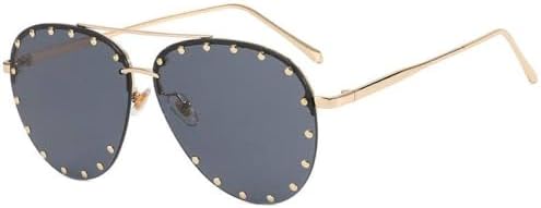 

Женские солнцезащитные очки с бриллиантовыми стразами 2027 года, модные, с градиентным металлическим многоугольным оправой, без оправы, для защиты от солнца на открытом воздухе MTZJH, Gray