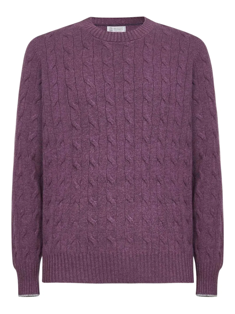

Кашемировый свитер с косами Brunello Cucinelli, фиолетовый