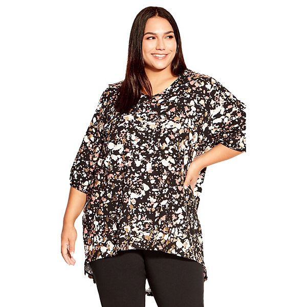

Топ Leila с фольгированным принтом для женщин plus size Avenue, Black Speckle