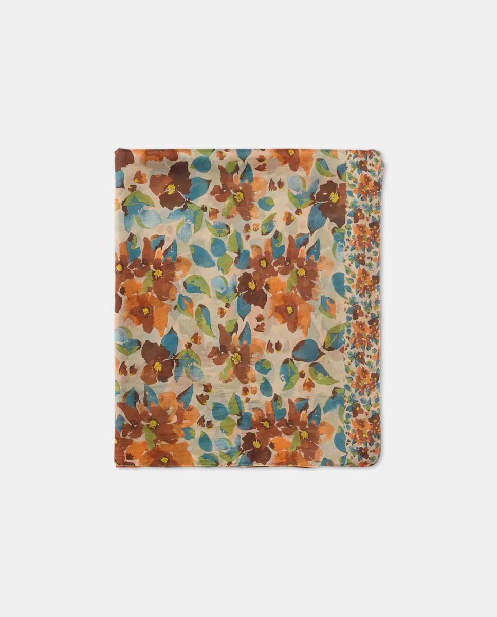 

Шелковый шарф Colores Otoño, коричневый