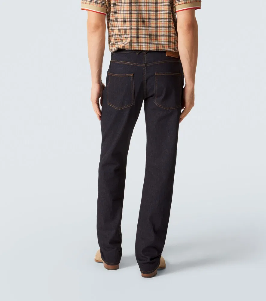 Джинсы Burberry прямого кроя, средняя посадка, синий — фото 4