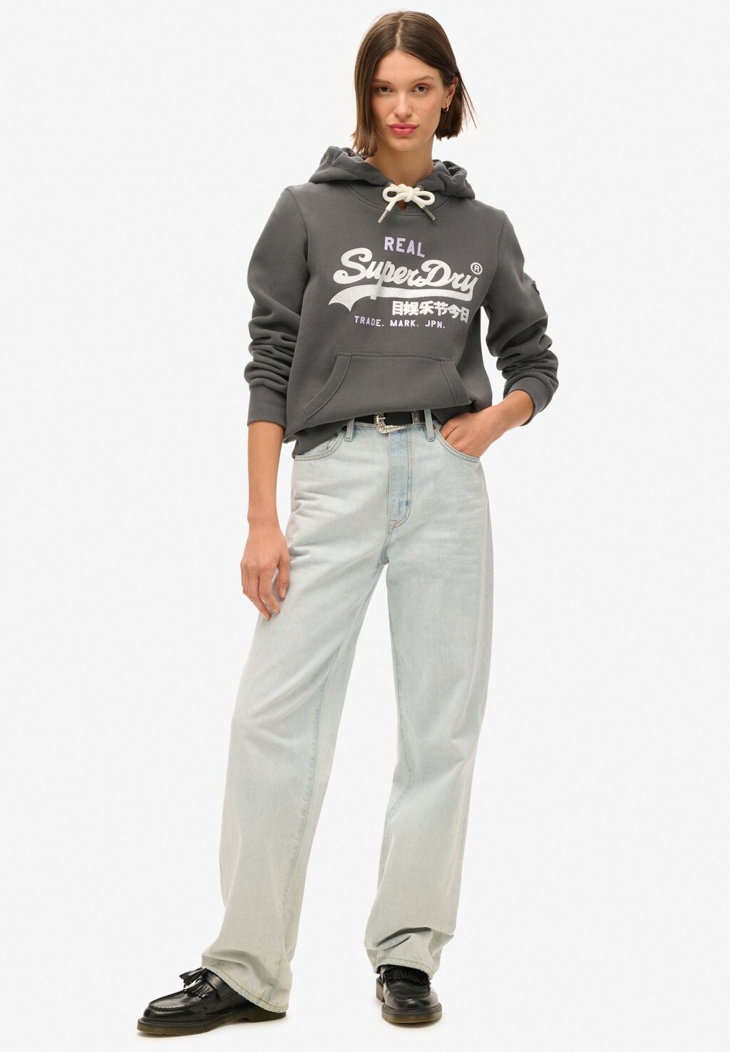 

Толстовка с капюшоном EMBELLISHED VINTAGE LOGO GRAPHIC Superdry, антрацит