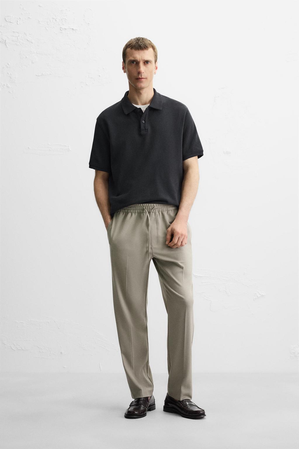 

Брюки для бега трусцой с удобной посадкой на талии ZARA, цвет Apple green