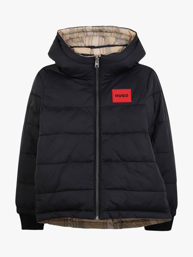 

Детская двусторонняя утепленная куртка с капюшоном HUGO BOSS, Stone