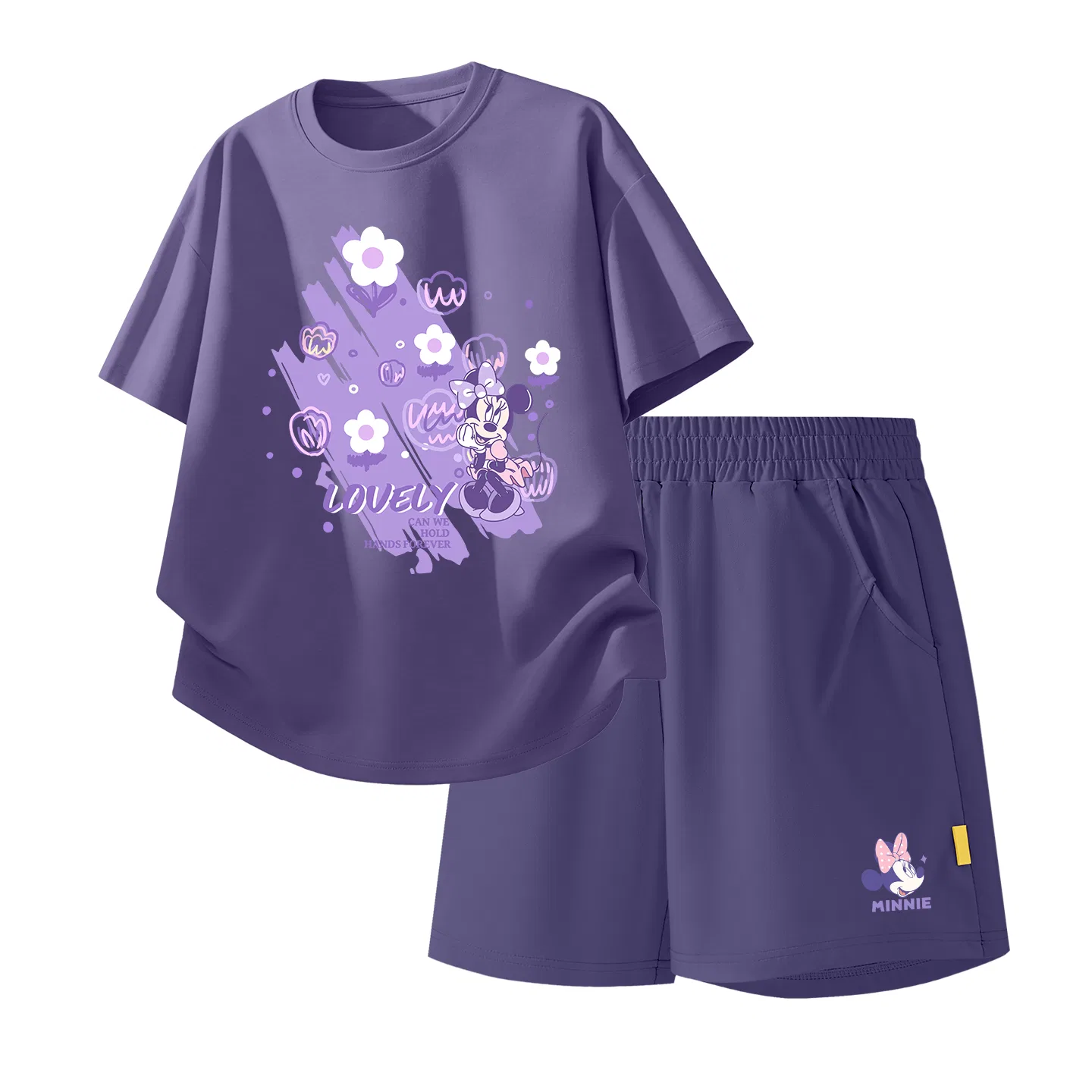 Детский спортивный костюм Casual Sportswear 2 Piece Set Disney, Di Bubble Floral Night Purple+Di Knot K_Bottom Right Mulberry Purple