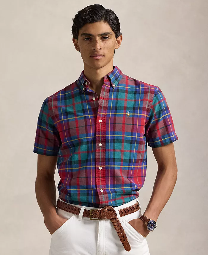 

Мужская классическая рубашка Oxford в клетку Polo Ralph Lauren, мультиколор