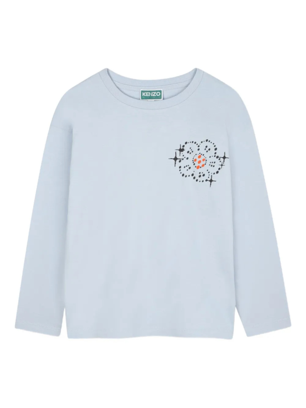 

Футболка с длинными рукавами и цветочным принтом Kenzo Kids, синий