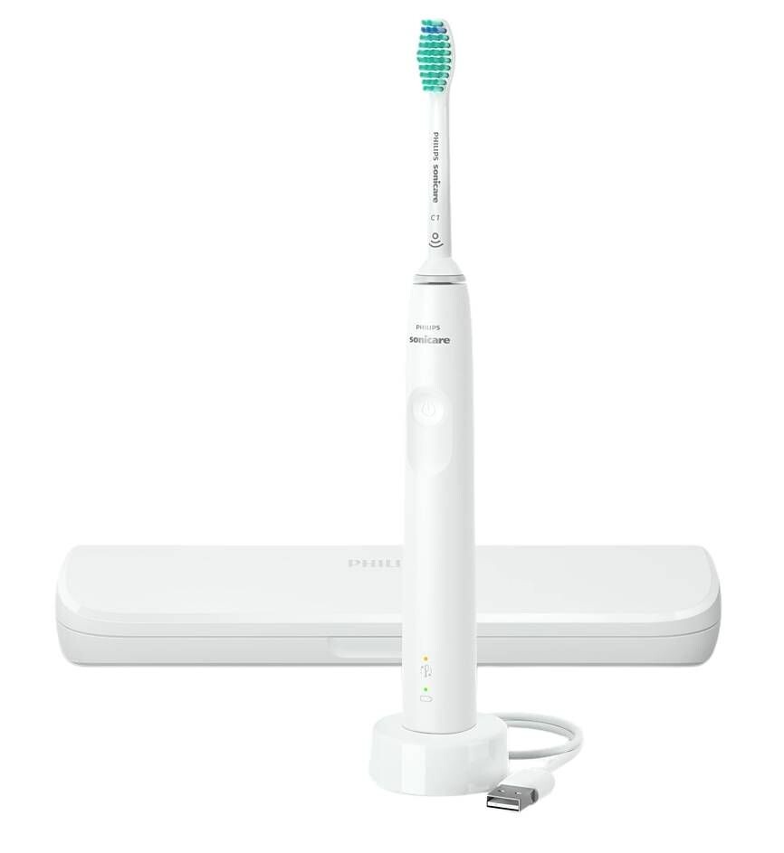 

Звуковая зубная щетка Philips Sonicare 3100 White HX3673/13 + Travel Case, 1 шт