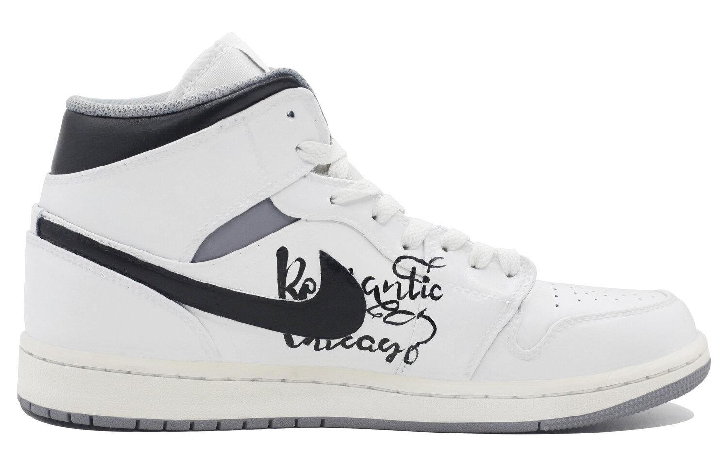 

Кроссовки Air Jordan 1 Vintage Basketball Shoes Women's Mid-top Black/White, черный