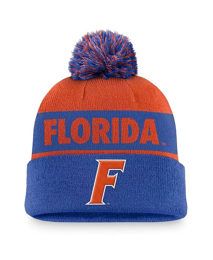 

Мужская оранжевая/королевская вязаная шапка Florida Gators Primetime Peak с манжетами и помпоном Jordan