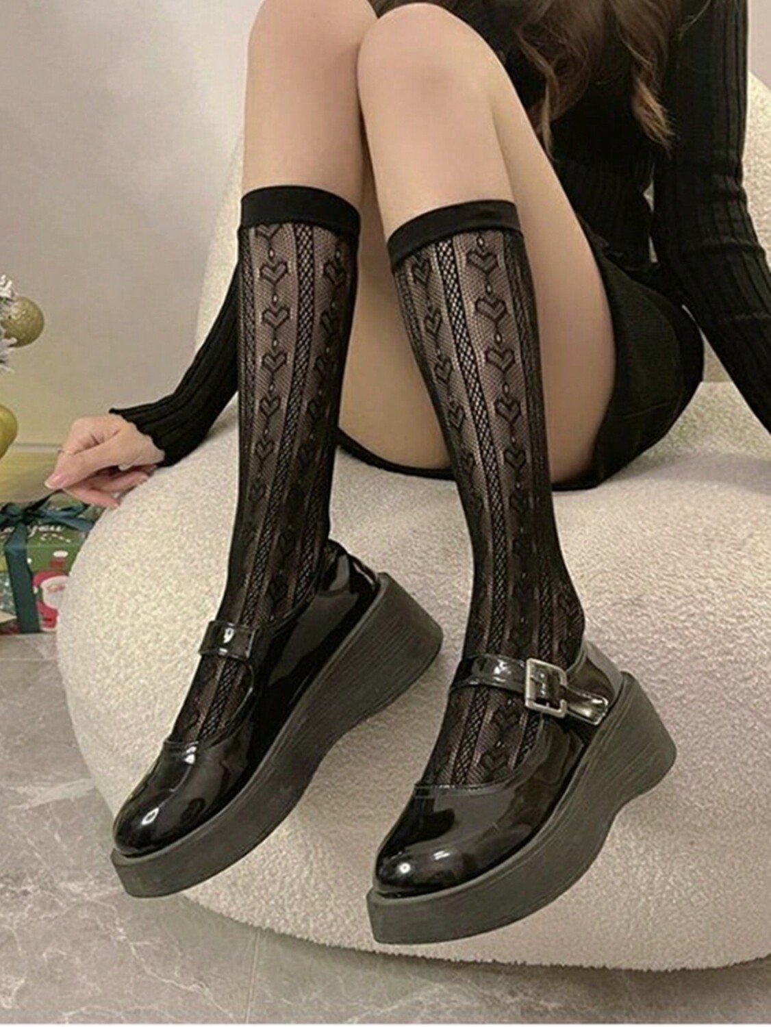 

Женские носки экипажа, черный цвет