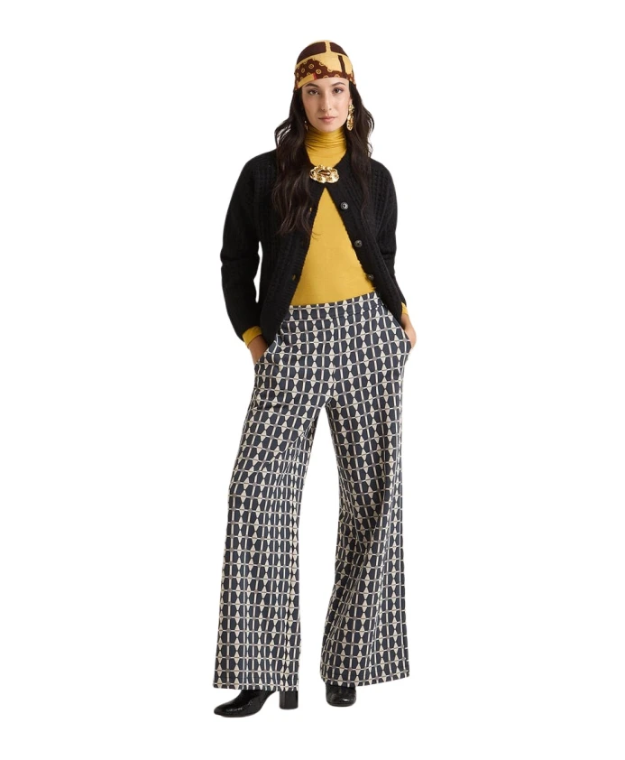 

Брюки с геометрическим жаккардовым узором Maliparmi, серый