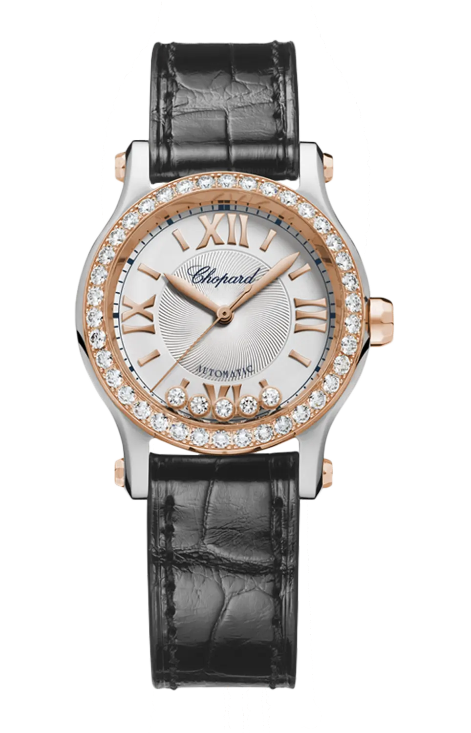 

Часы Chopard Happy sport с розовым золотом и бриллиантами 30 мм