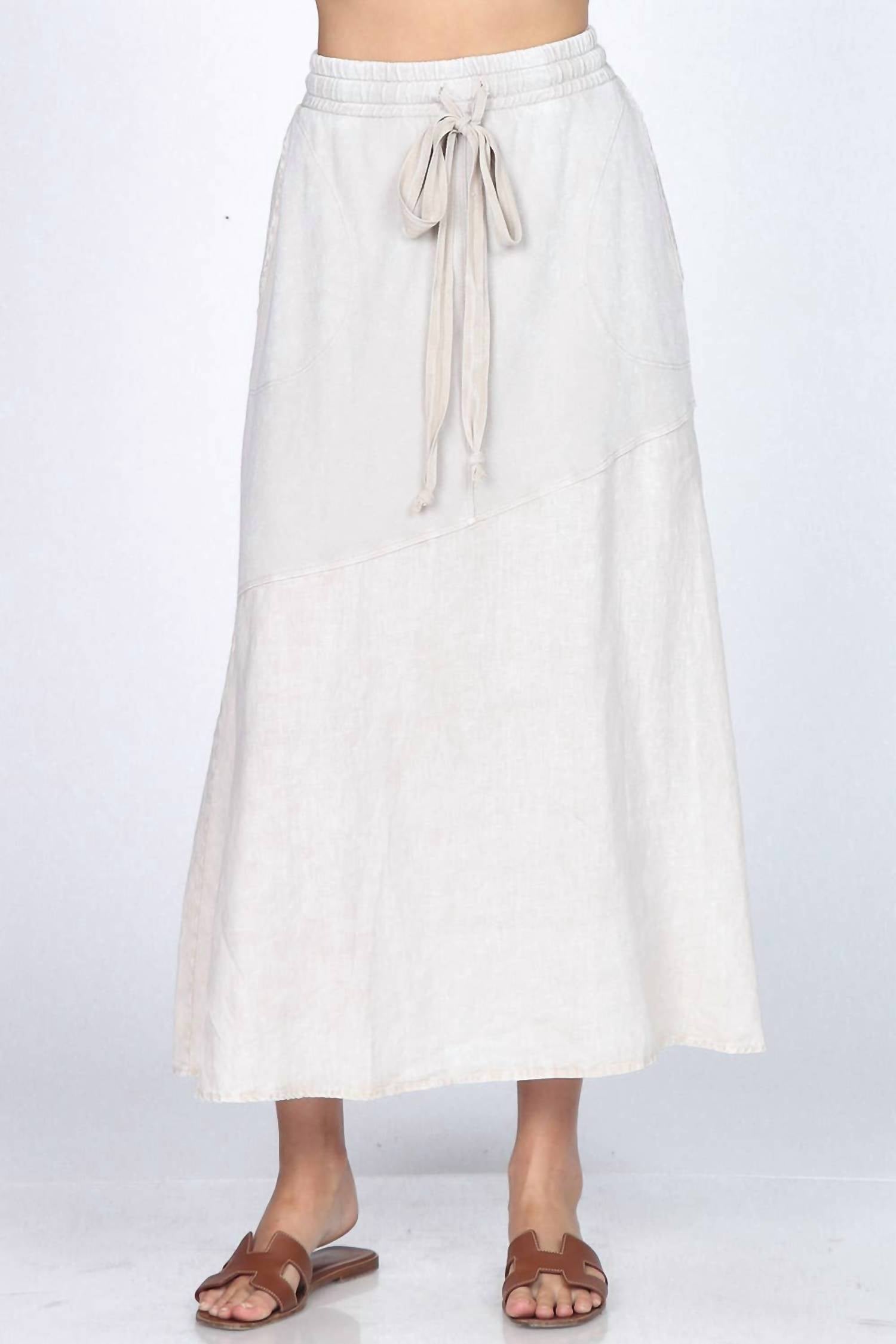 

Длинная юбка из льна в цвете Off White M.RENA