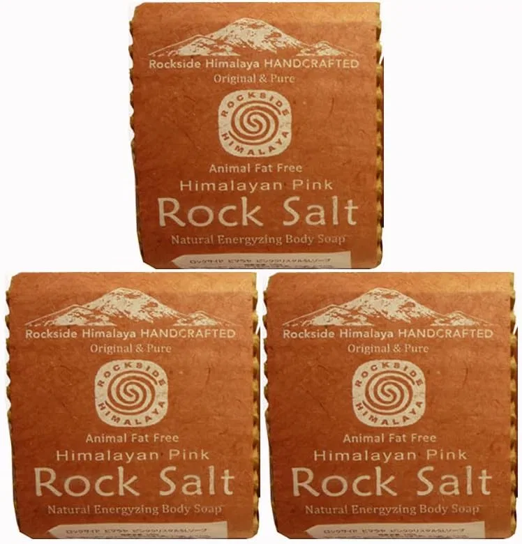 Мыло Himalayan Pink Crystal Salt Rockside Himalaya, 100 г x 3, розовое
