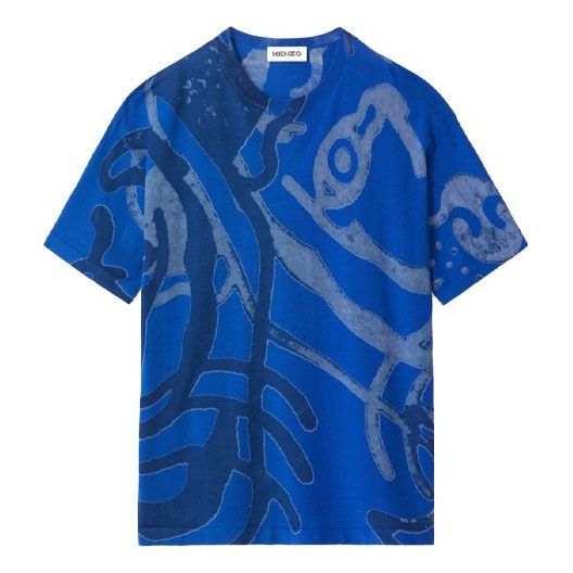 

Футболка men's ss21 cotton colorblock short sleeve blue Kenzo, синий