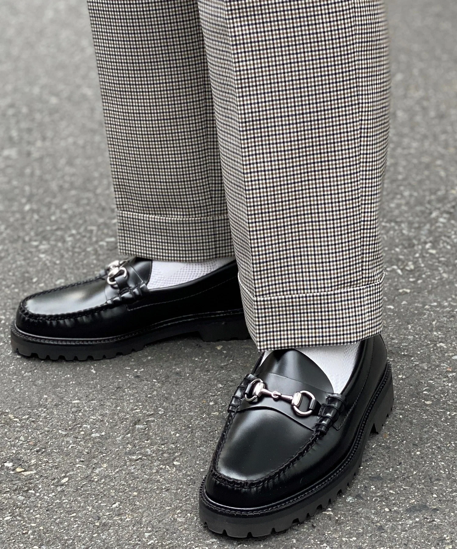 Лоферы GHBASS/BA11530/BLACK с рифленой подошвой