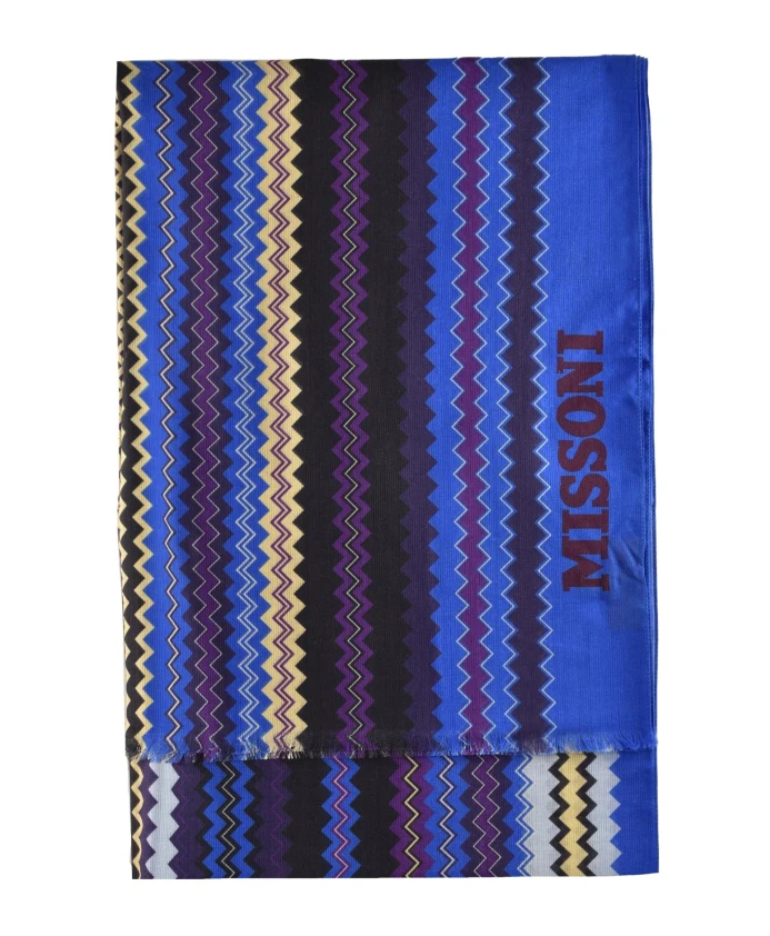 

Шерстяной шелковый шарф Missoni, синий