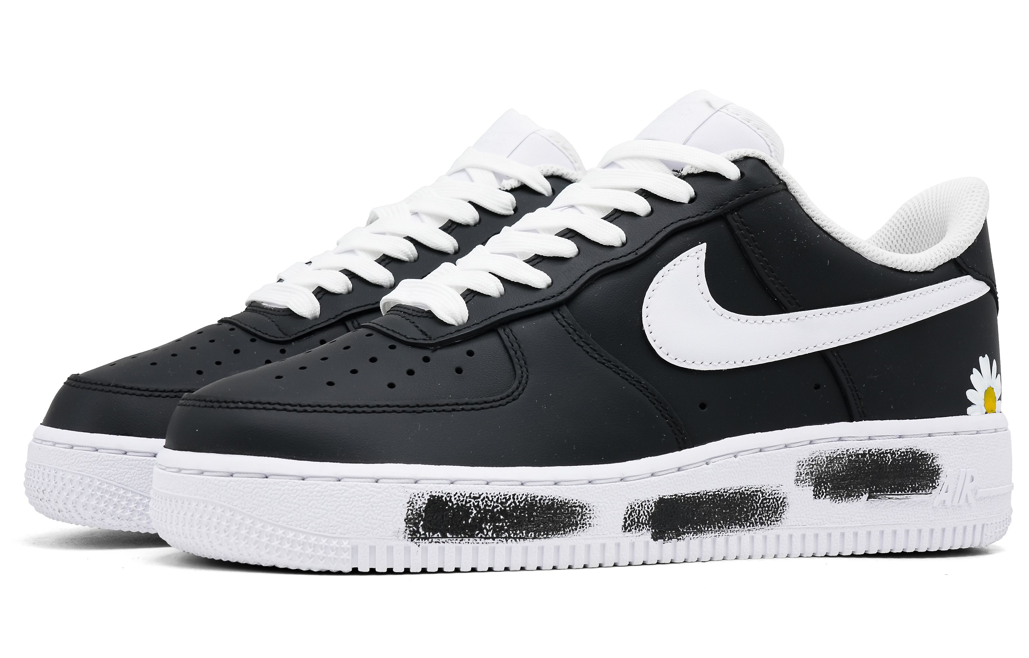 Nike Air Force 1 G Small Daisy Slip Resistant Cushioning Low top Skateboard Shoes черные белые Unisex — фото 4