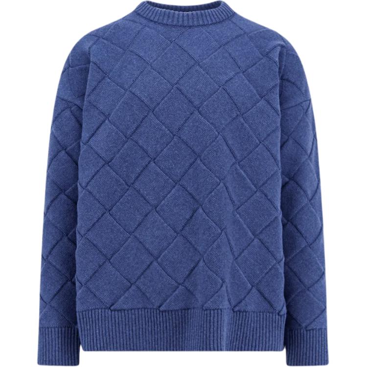

Bottega Veneta Мужской синий свитер с круглым вырезом, средней жесткости