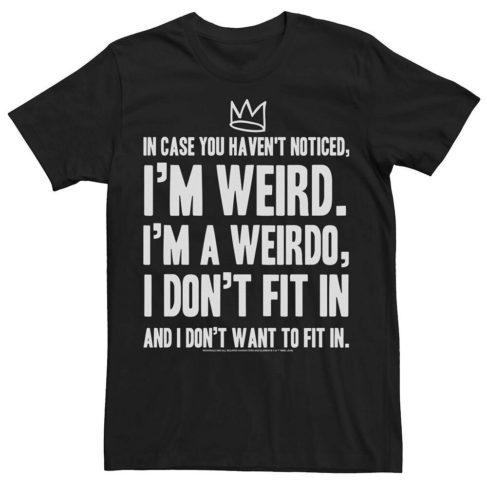 

Мужская футболка Riverdale Im Weird Jughead Licensed Character, черный