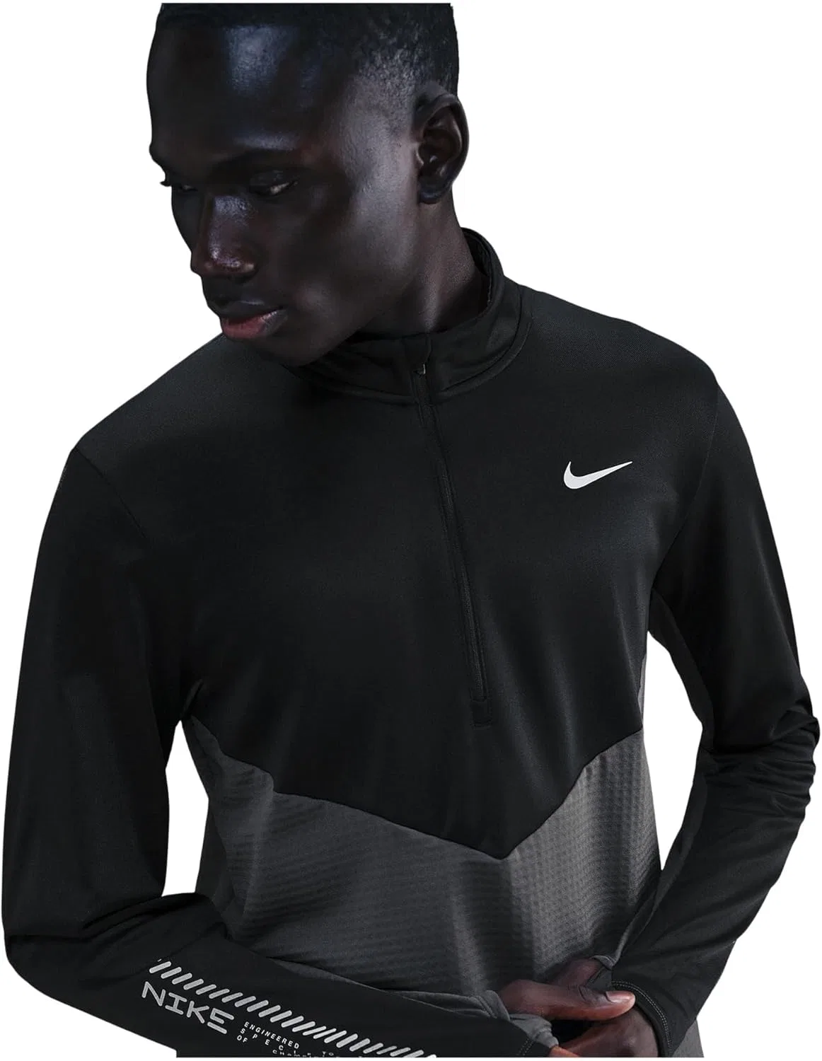 Мужская термофутболка Nike Thermo-fit Winterized Pacer с половинной молнией — фото 3